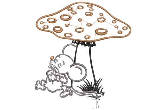 Cute Mouse Under Mushroom: Seasonal Embroidery Review