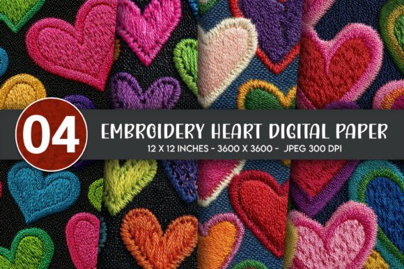 Embroidery Heart Digital Paper: Sweatshirt Design Review
